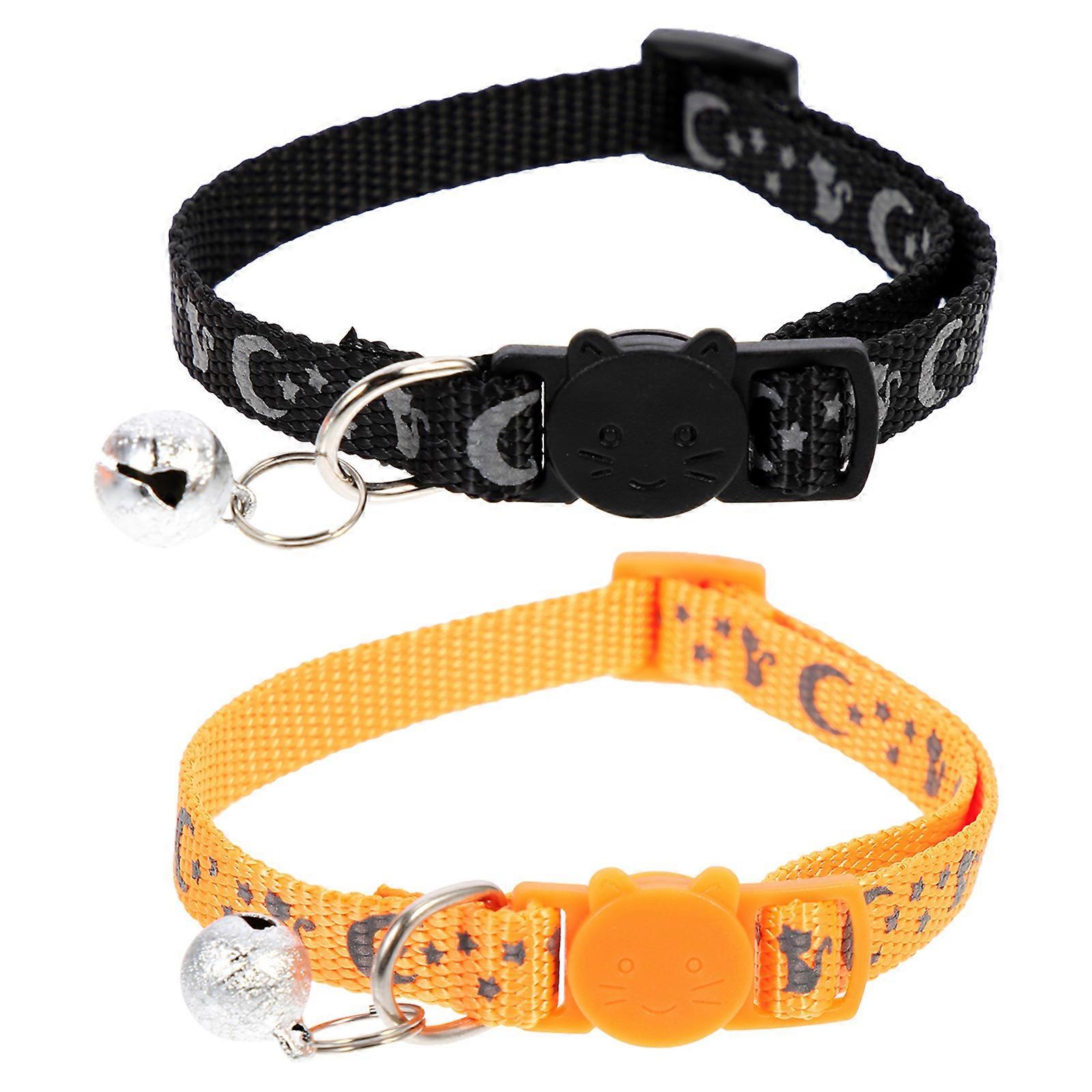 Lot de 2 colliers réfléchissants pour chat avec clochette