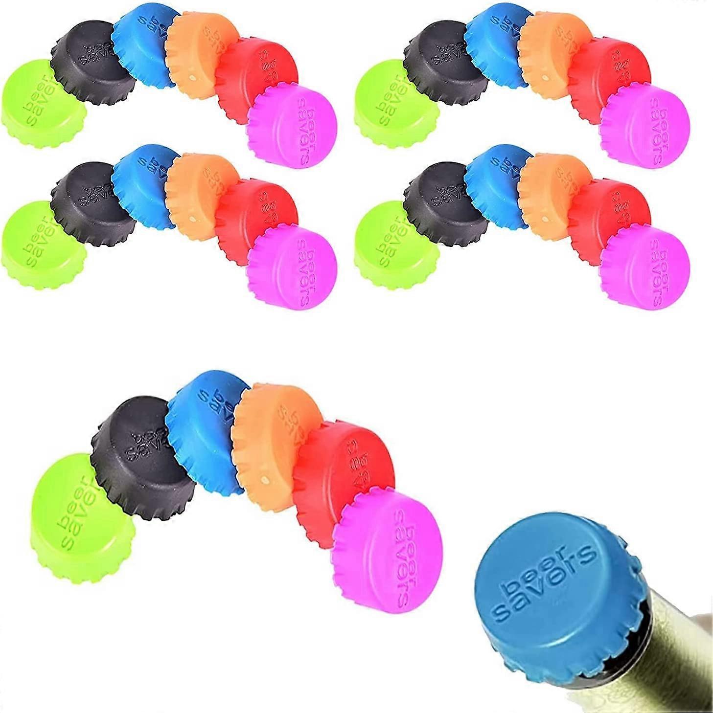 30 PCS Silicone Bottle Caps Beer Savers Lids Reusable Rubber Beer Caps Saver for Home Kitchen