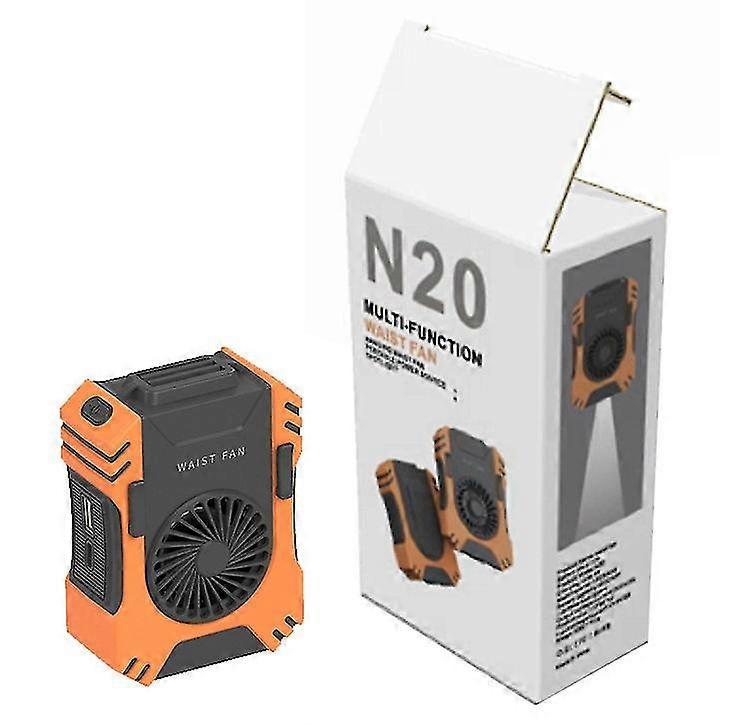 מאוורר קליפ מיני מותניים נייד, סוללה 5000mah המופעלת ללא ידיים מאוורר לביש עם מנורת תאורה