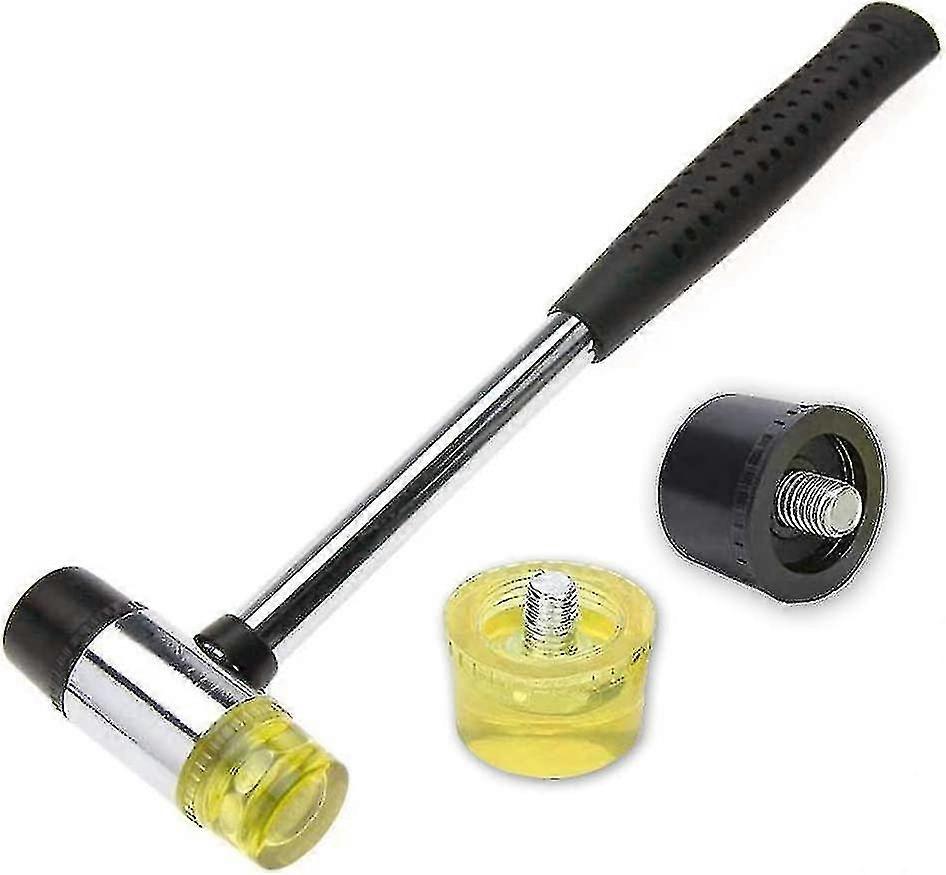 Rubber Mallet, 25 Mm Mini Nylon Hammer With 2 Replacement Hammer Heads Gift