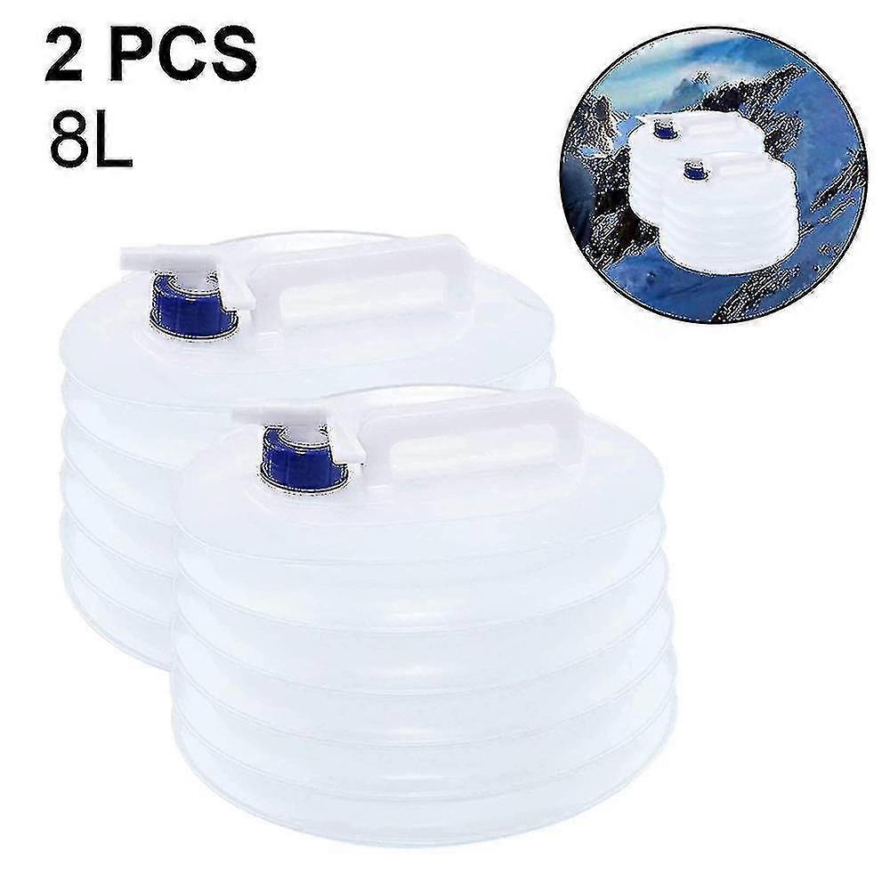 2 Pcs Collapsible Water Container, Premium Portable Water Storage,8l