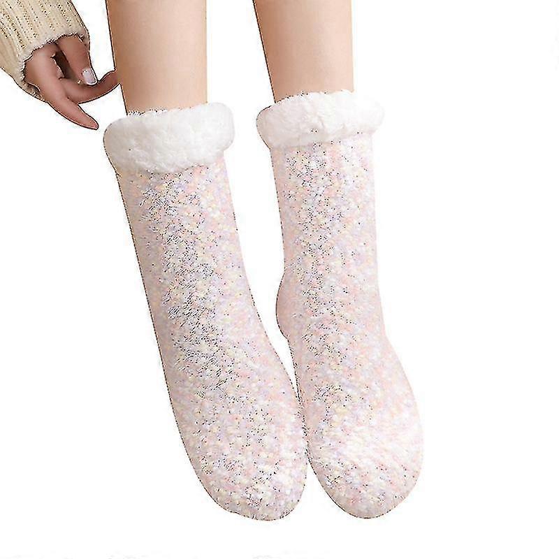 Fuzzy Socks Warm Soft Padded Slipper Sock Sleep Stocking