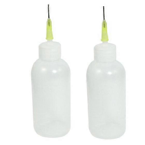 2pcs Clear White Needle Nozzle Plastic Sewing Machine Oil Bottle 50ml
