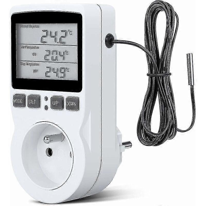 Thermostatsteckdose, digitale Zeitschaltuhr, digitale programmierbare Steckdose mit Sensor, programmierbare digitale Zeitschaltuhr, Heizung Thermostatsteckdose für Gewächshaus