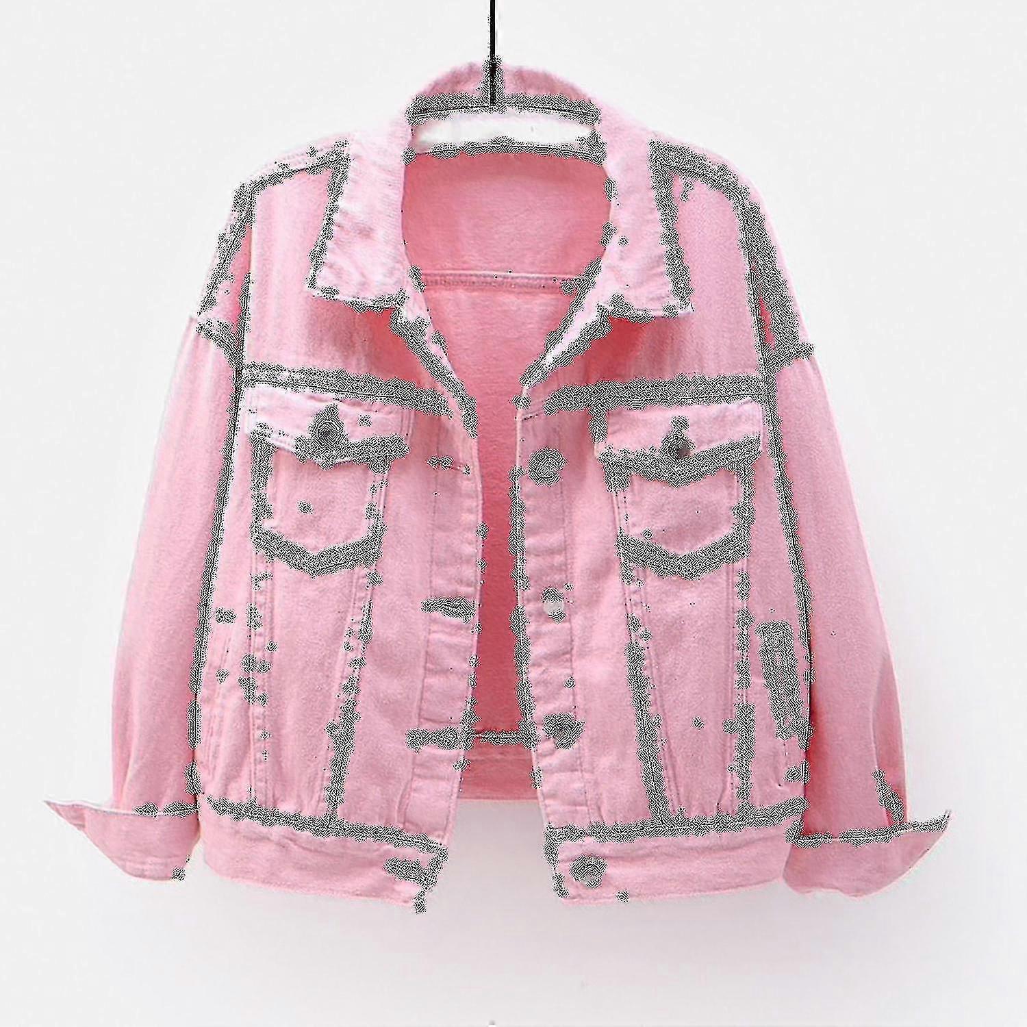 Kvinnor Vår Och Höst Kappor Varm Solid Långärmad Denim Jacka Ytterkläder-zzy