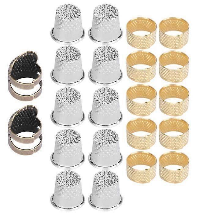 Thimble Ring, Adjustable Durable Thimble, Brass and Steel Concave Surface Design for Knitting Embroidery