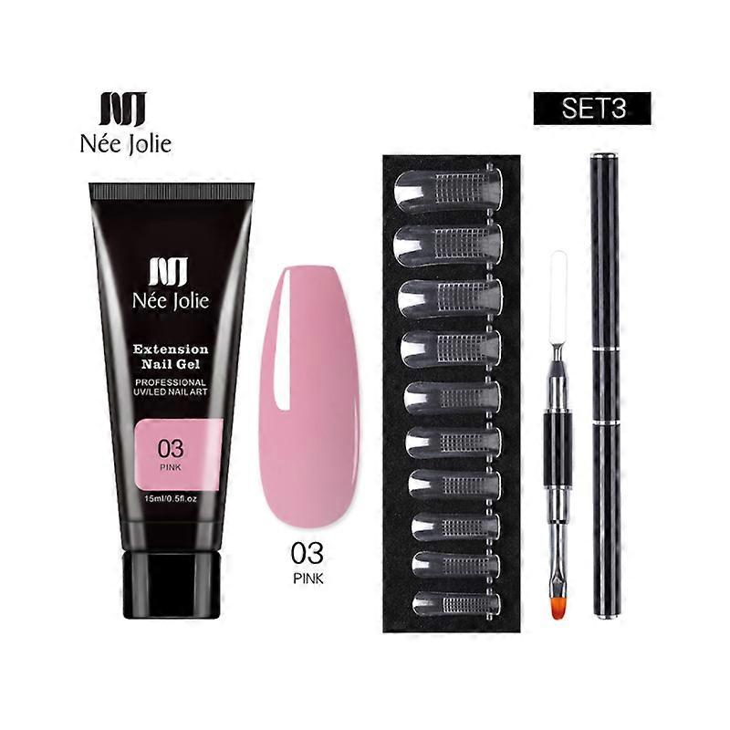 Nee Jolie Nail Art Solid Extender Set Paper Free Extender Crystal Glue Paste Gel Set