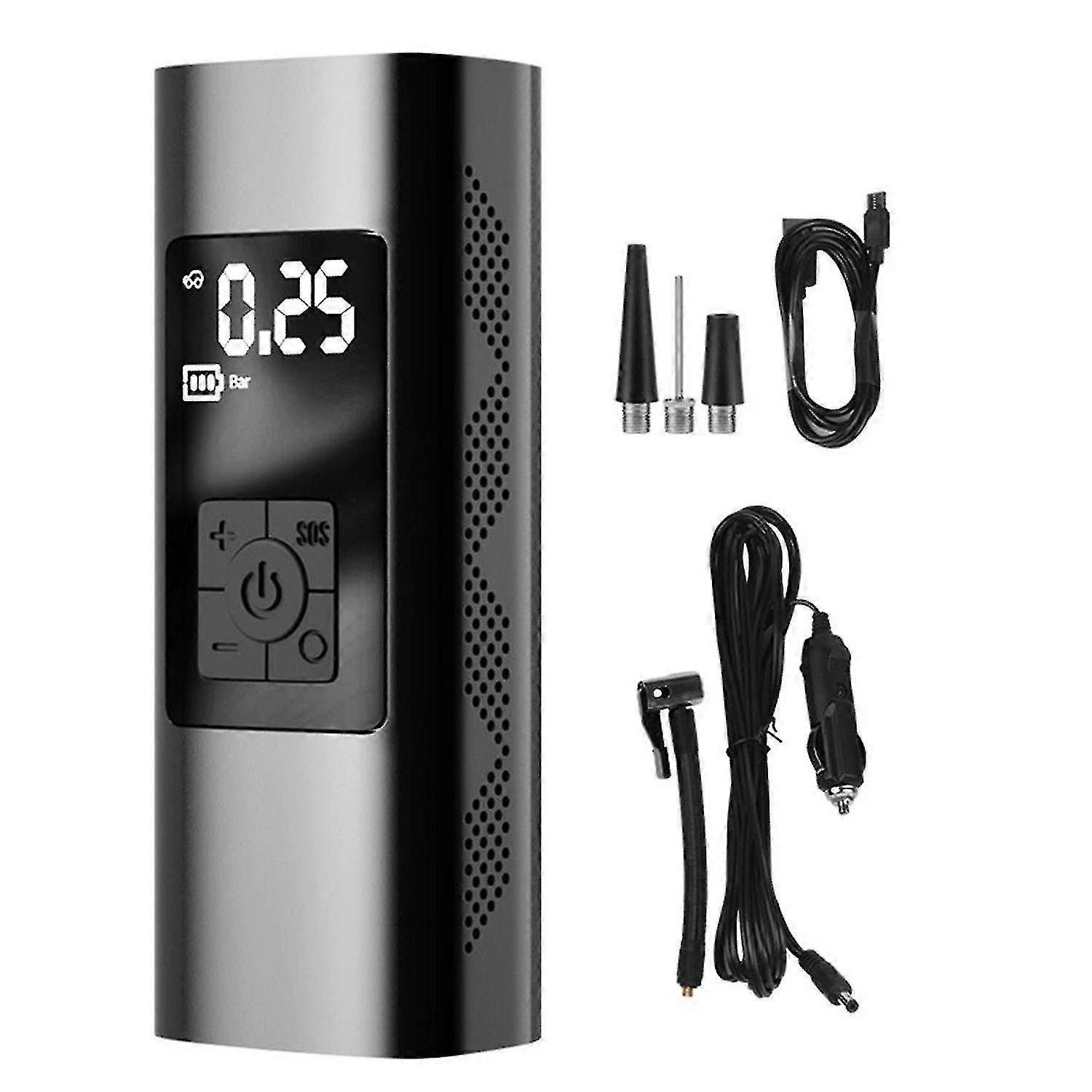 Portable Wireless Air Compressor Battery Powered Tire Inflator Rechargeable Wireless Emergency LED E