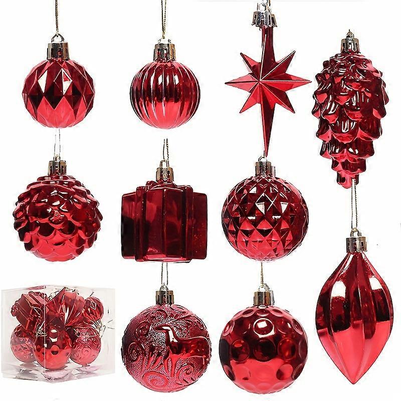 Minglan 1 حزمة غير منتظمة عيد الميلاد الكرة شجرة عيد الميلاد الديكور عيد الميلاد قلادة مربع لوازم الديكور