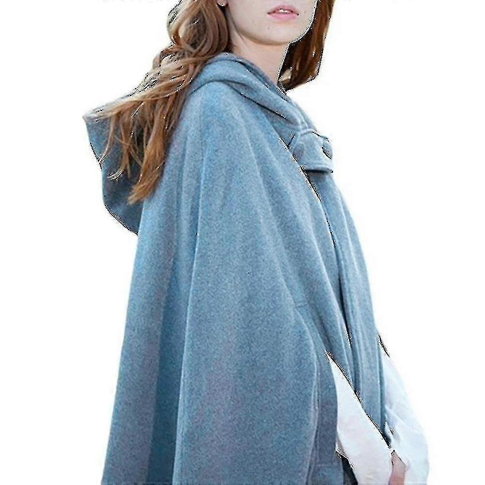 נשים עם קפוצ'ון גלימה קייפ פונצ'ו מעיל ז'קט באגי אאוטפיט קז'ואל הלבשה תחתונה