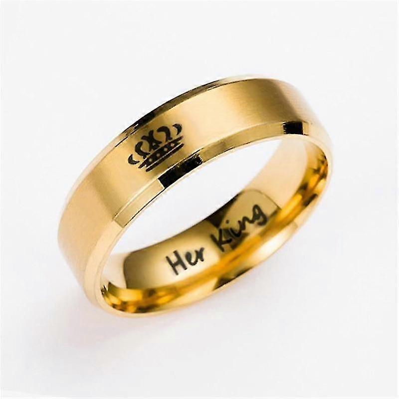 King And Queen Embedded, Stainless Steel Couple Rings