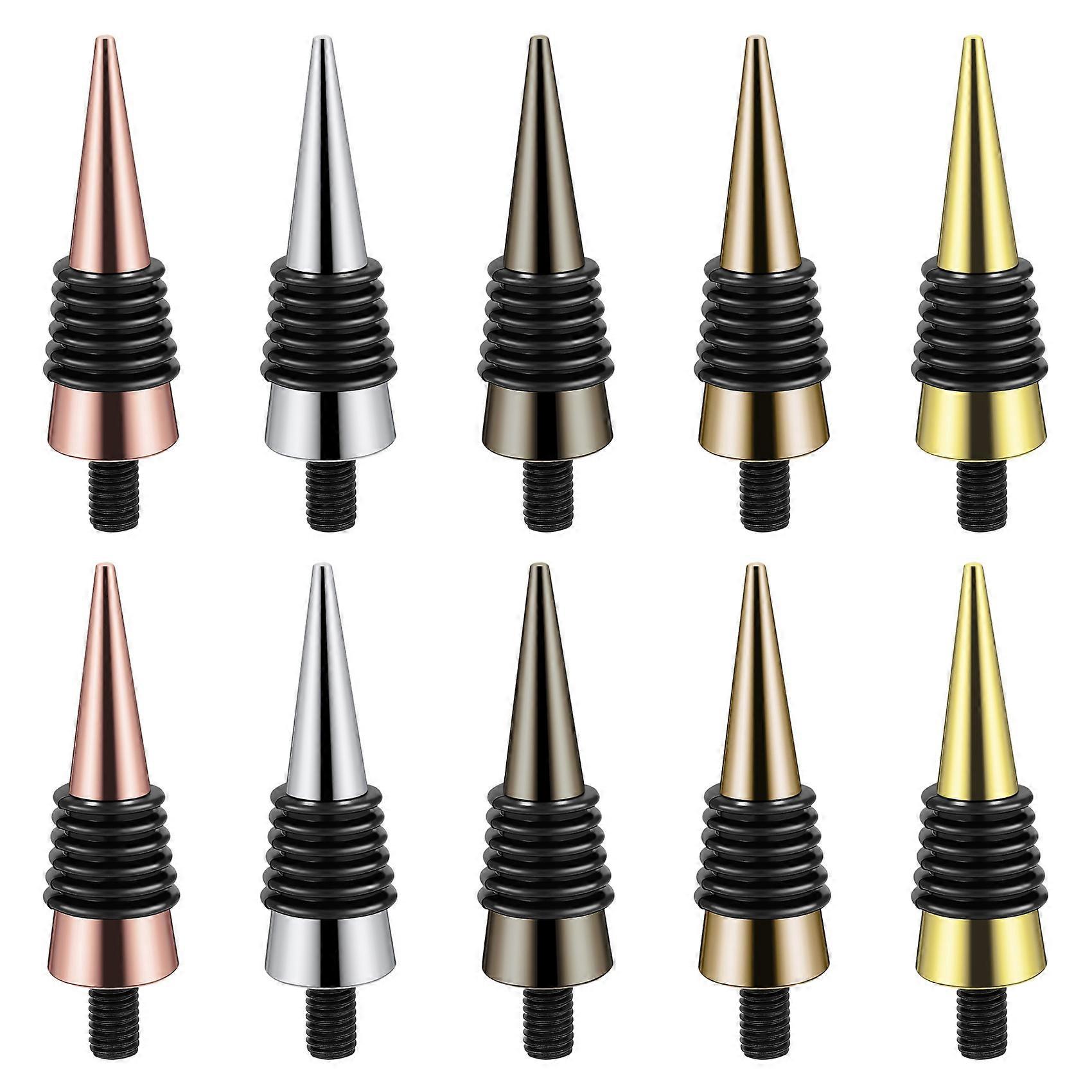 10 Pezzi Tappo Bottiglia Vuoto con Post Filettato Metallo Vino Tappo Inserti Set Hardware per Tornitura Legno Progetto Fai Da Te come mostrato