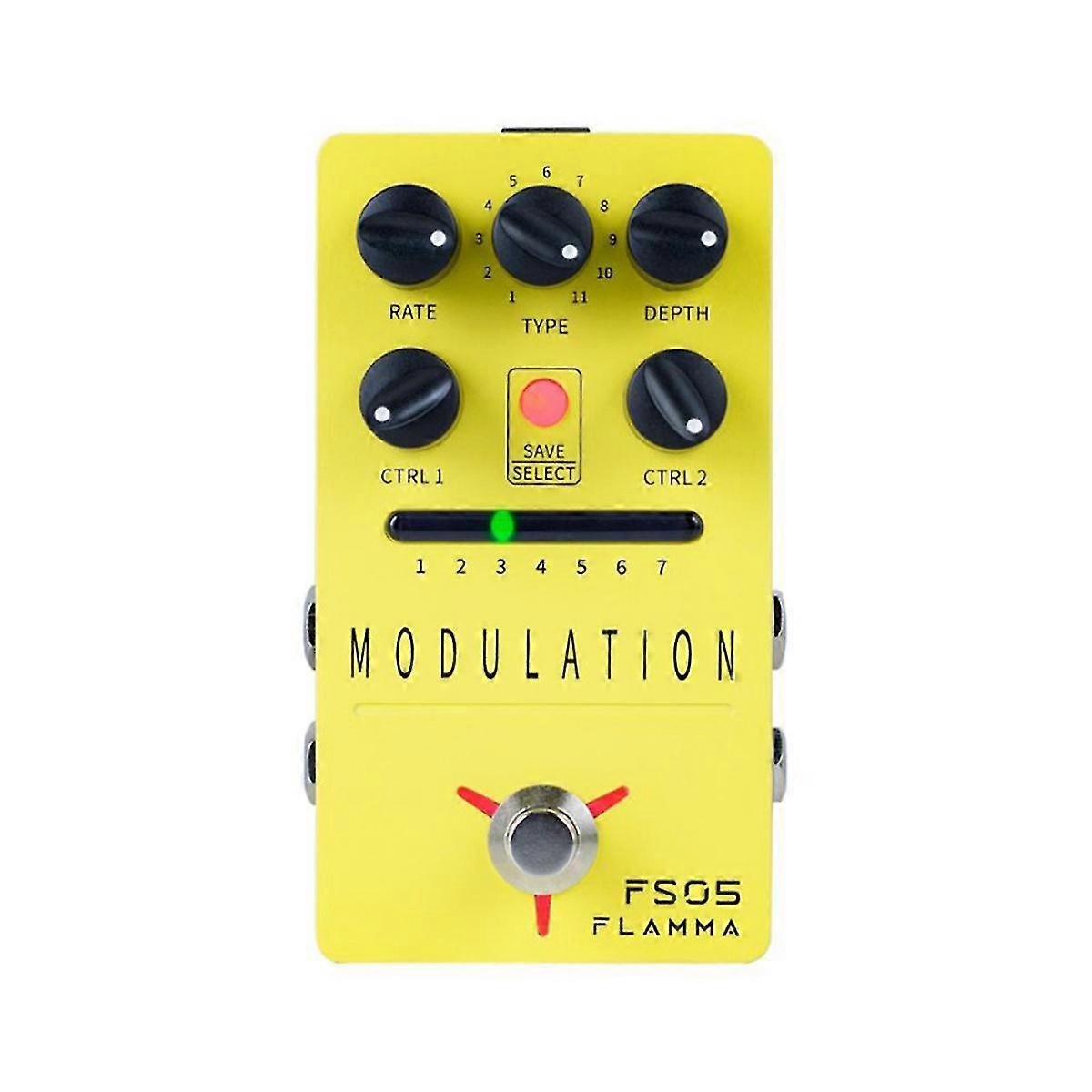 FS05 Modulationspedal Stereo Digital Gitarre Effektpedal mit 11 Modulationseffekten EU-Stecker