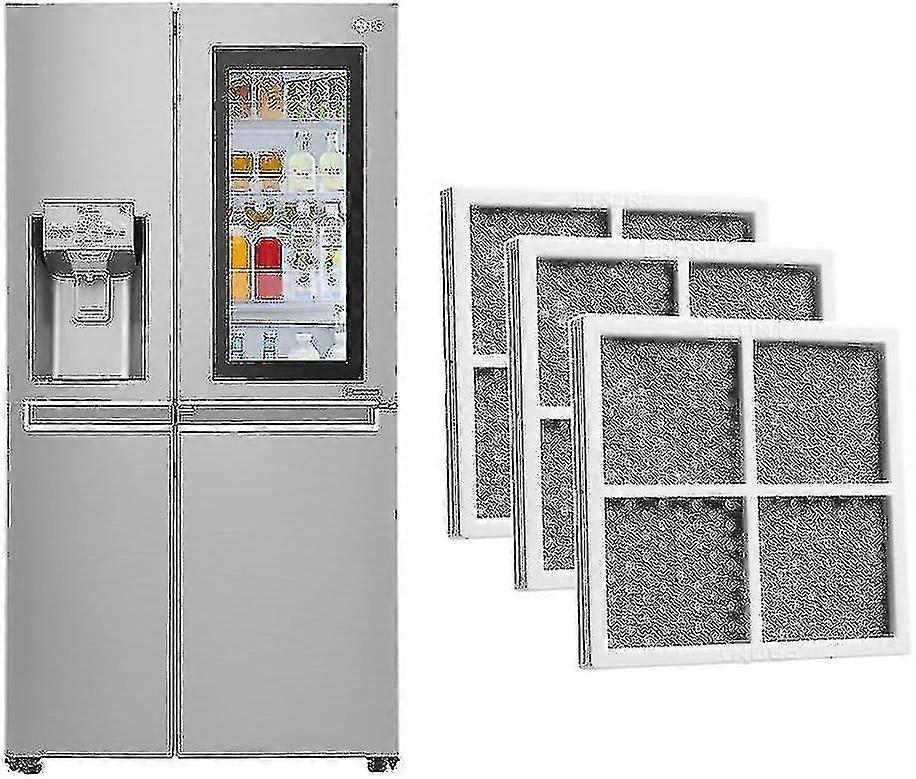 فلتر هواء لثلاجة إل جي بيور ان فريش ، فلتر هواء نقي بديل 3 قطع ، ل إل جي زج