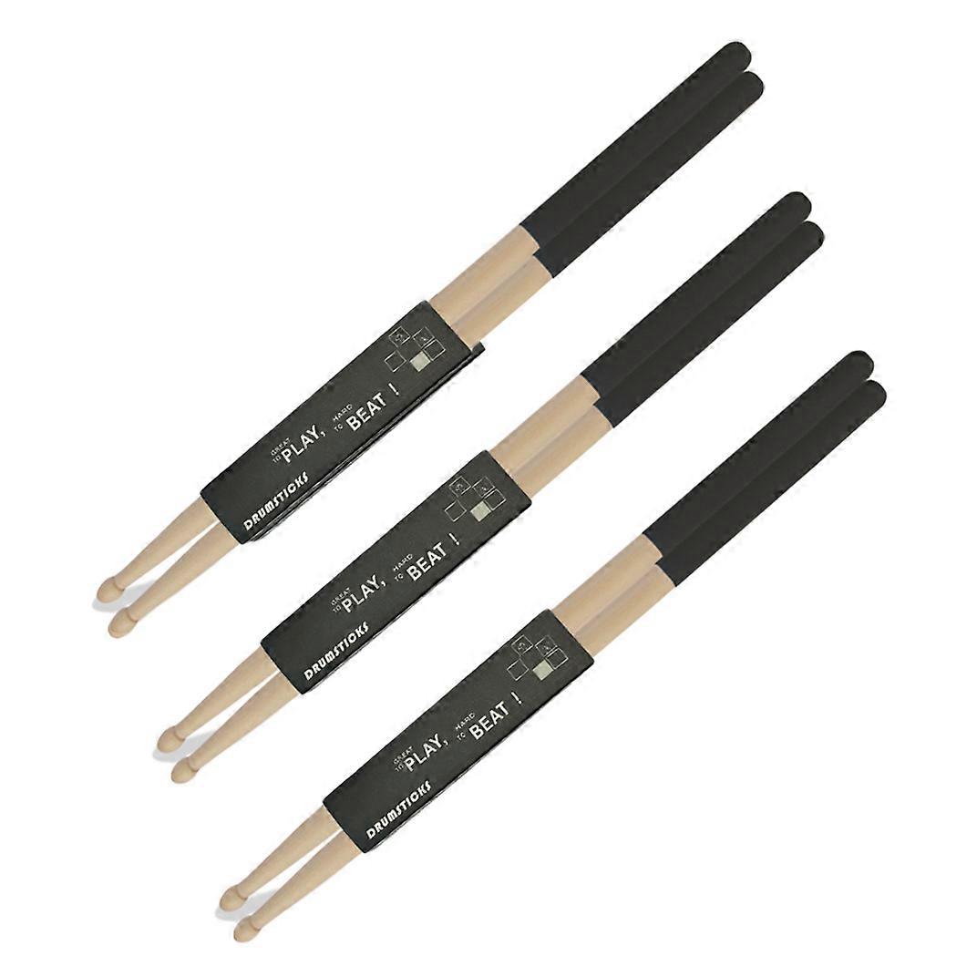 3 pairs classic drum stick 5A maple drum stick non-slip handle color percussion accessories
