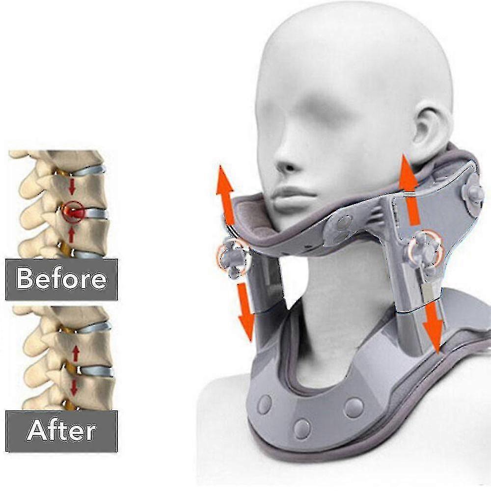 Adjustable Cervical Support 3-Speed Heating Cervical Spine Traction Instrument 5-Speed Height Adjustable Hot Compress Fixator Correction