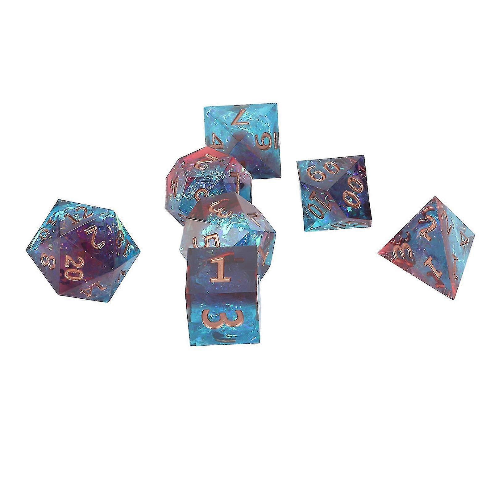 Polyhedral Dice Set - 7pcs Assorted Clear Resin Dices for Board Role Playing Games