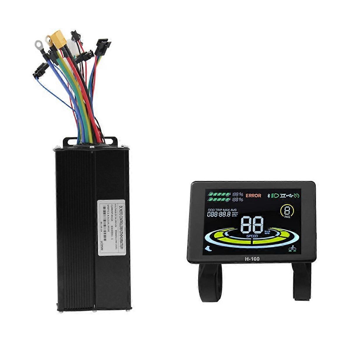 H-100 E-Bike Display Meter 40A 36V/48V/52V Sine Wave Controller Kit Scooter E-Bike Modification Acc