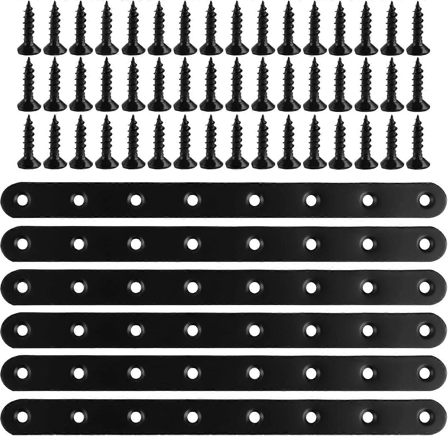 Pcs Black Perforated Plate Flat Connectors Perforated Plate Support 244 x 20 x 3mm Metal Fixing Plate Flat Fixing Bracket Flat Brackets Support for F