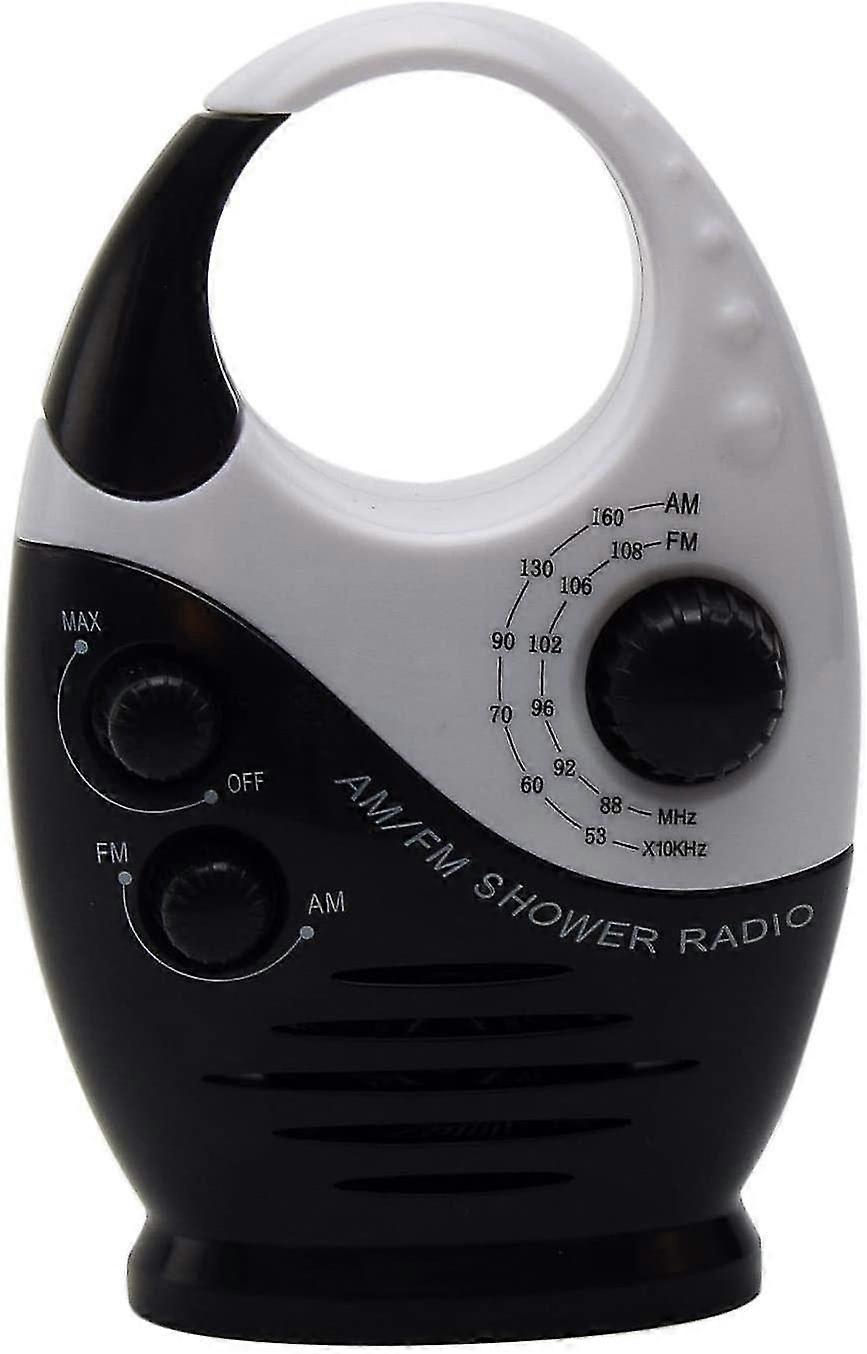 Bathroom Shower Radio, Mini Waterproof Am Fm Radio With Top Handle, Adjustable Volume Speaker