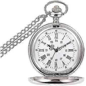 Orologio da tasca vintage al quarzo liscio classico per uomo e donna