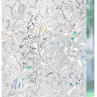 Fensterfolie Selbsthaftend Blickdicht Sichtschutzfolie Fenster 3d Fensterfolie Glasfolie Dekofolie Statisch Haftend Ohne Klebstoff Uv Schutz Blumen Tu