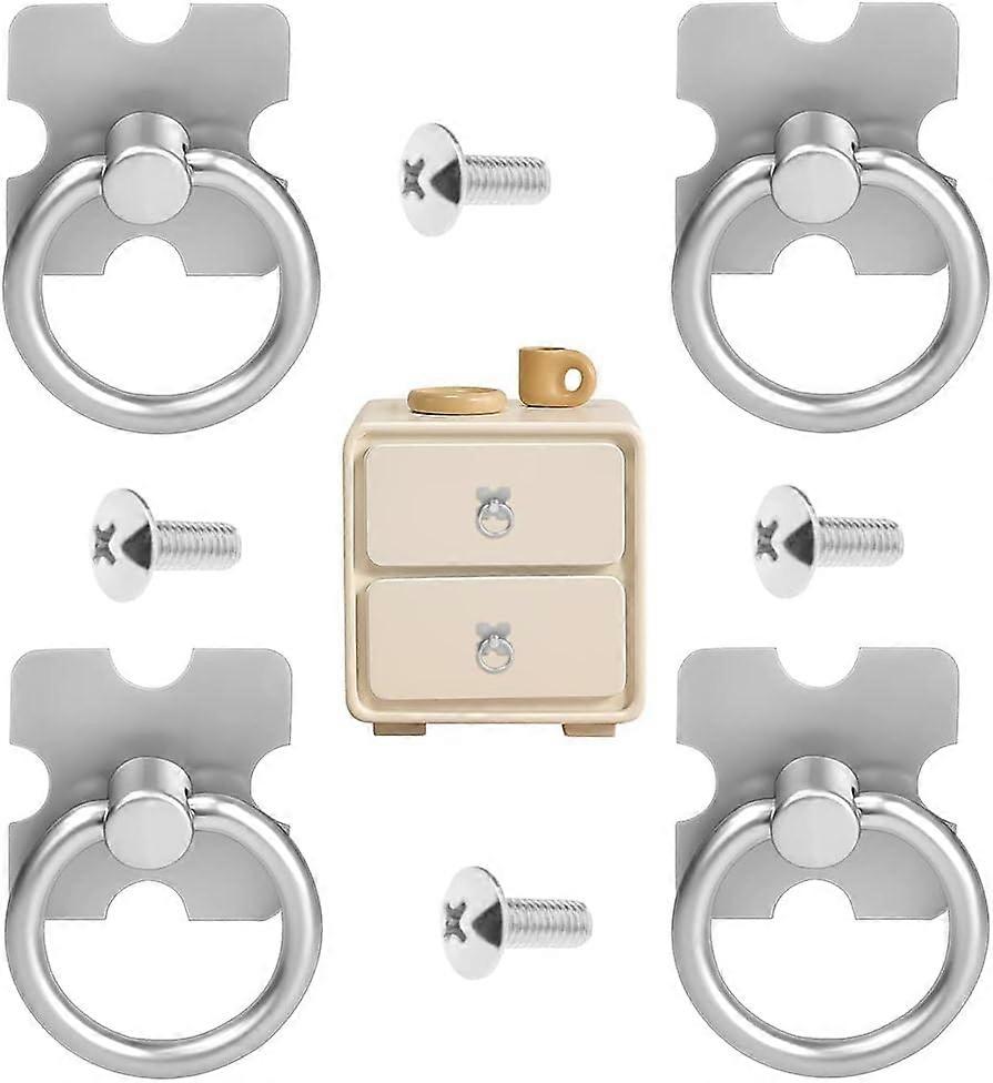 4 PCS Drawer Handles and Ring Pull Vintage Drawer Knobs Pulls Handles Antique Decorative Handles Cabinet Door Knobs Alloy Single Hole Handle for Wardr