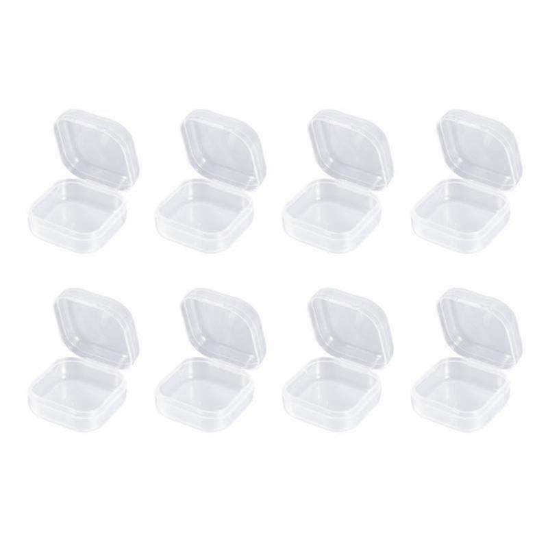 30pcs Plastic Beads Storage Containers Boxes With Hinged Lids Clear Storage Boxs Square Jewelry Bead Display Case Boxes