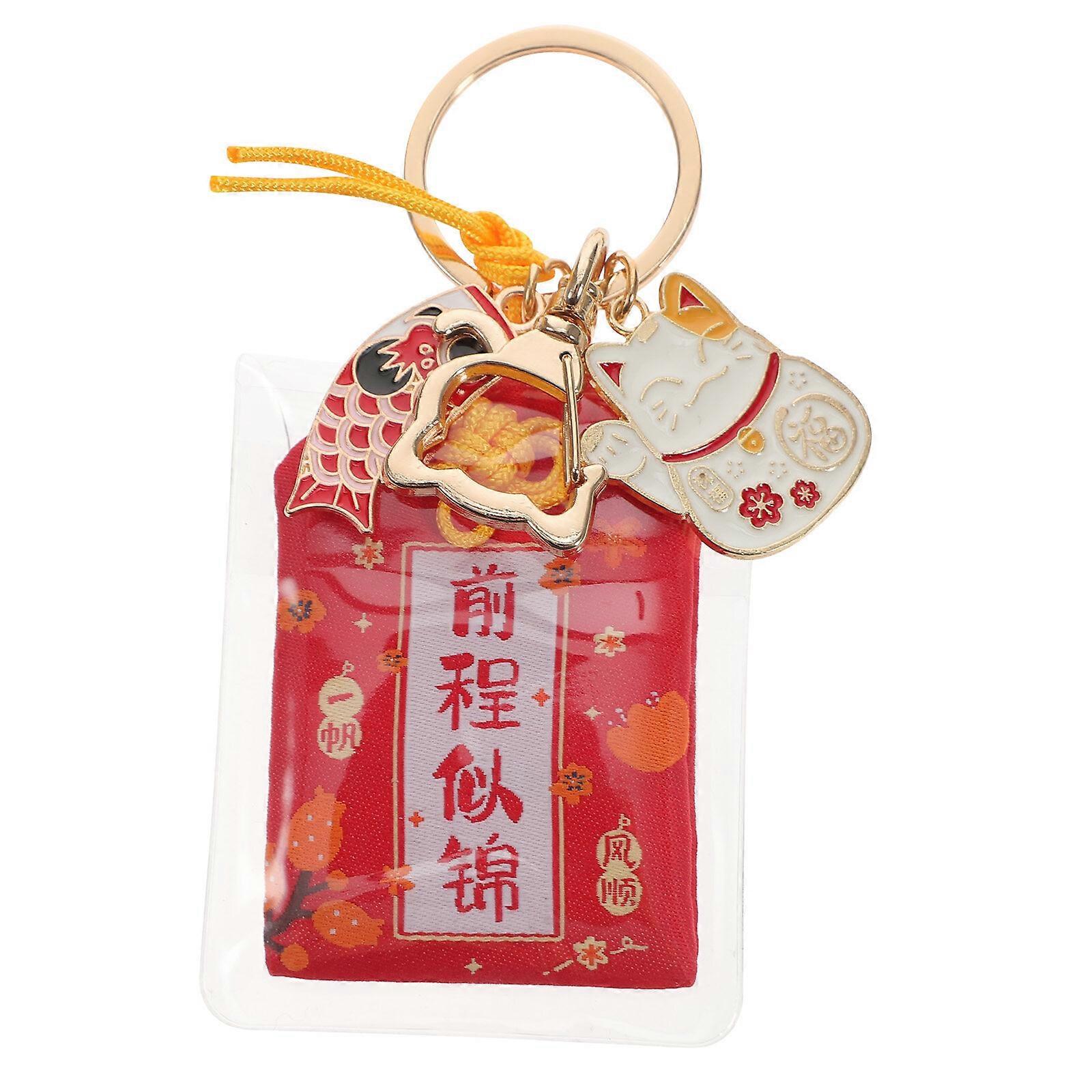 Japanese Keychain Luck Cat Pattern Adorable Keychain Japanese Omamori Charm