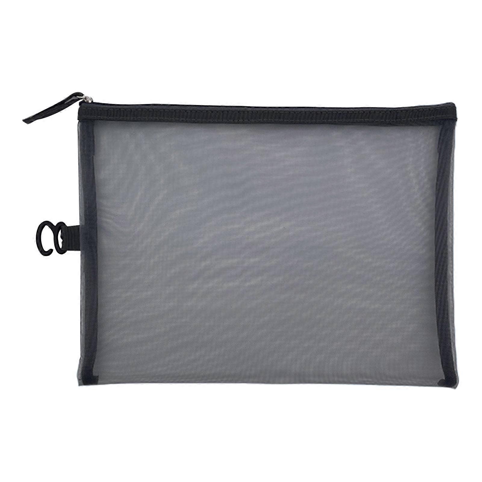 A4 File Holder Durable Nylon Portable Space-Saving File Folder Bag with Zipper Closure for School Office QingHai