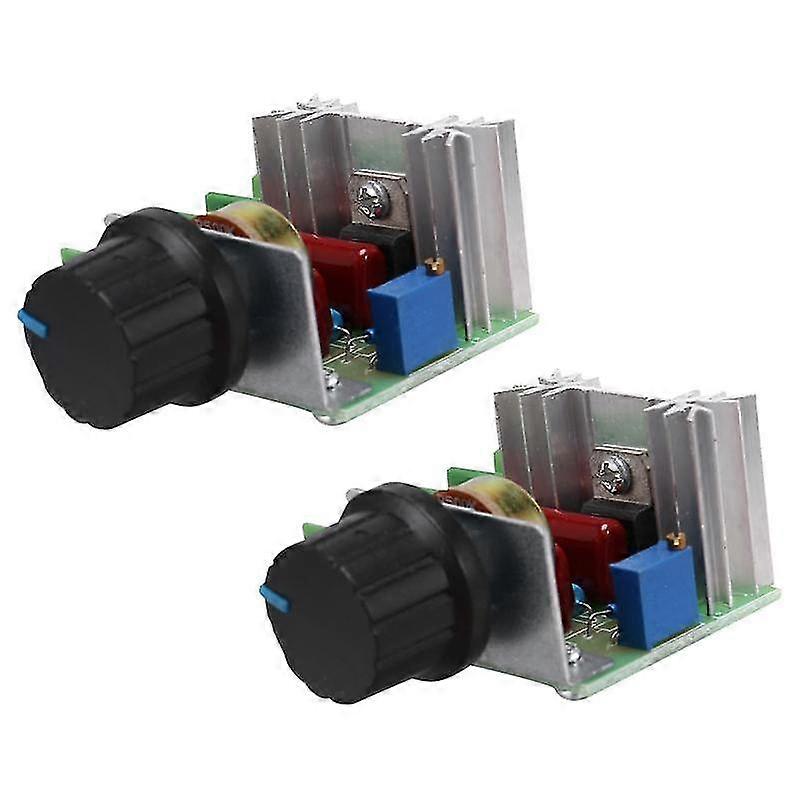 2 Pcs Speed Controller For Ac Motor Ac 220v 2000w Thyristor Motor Speed Control Adjustable Controlle