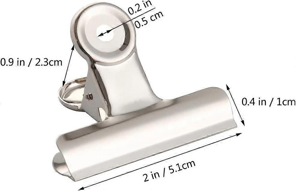 12 Pinces Bulldog Métal 50mm - Clips Robustes Pour Bureau, école Ou Organisation Documents