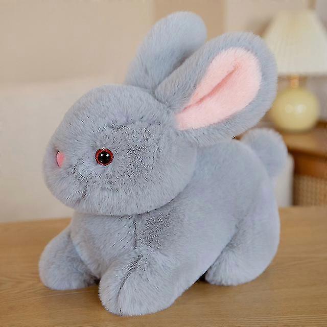 Simulation Fluffy Rabbit Plush Toy Lifelike Bunny Doll Soft Stuffed Animal Pendant Key Chain Birthday Gift For Children Kids