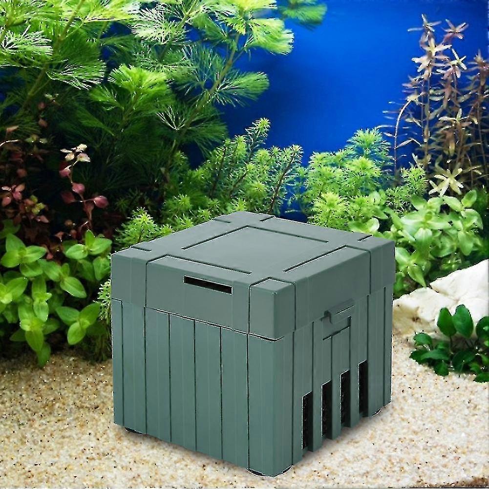 Adjustable Water Flow Tortoise Tank Aquarium Filter with Mini Pump - Square (CN Plug 250V)