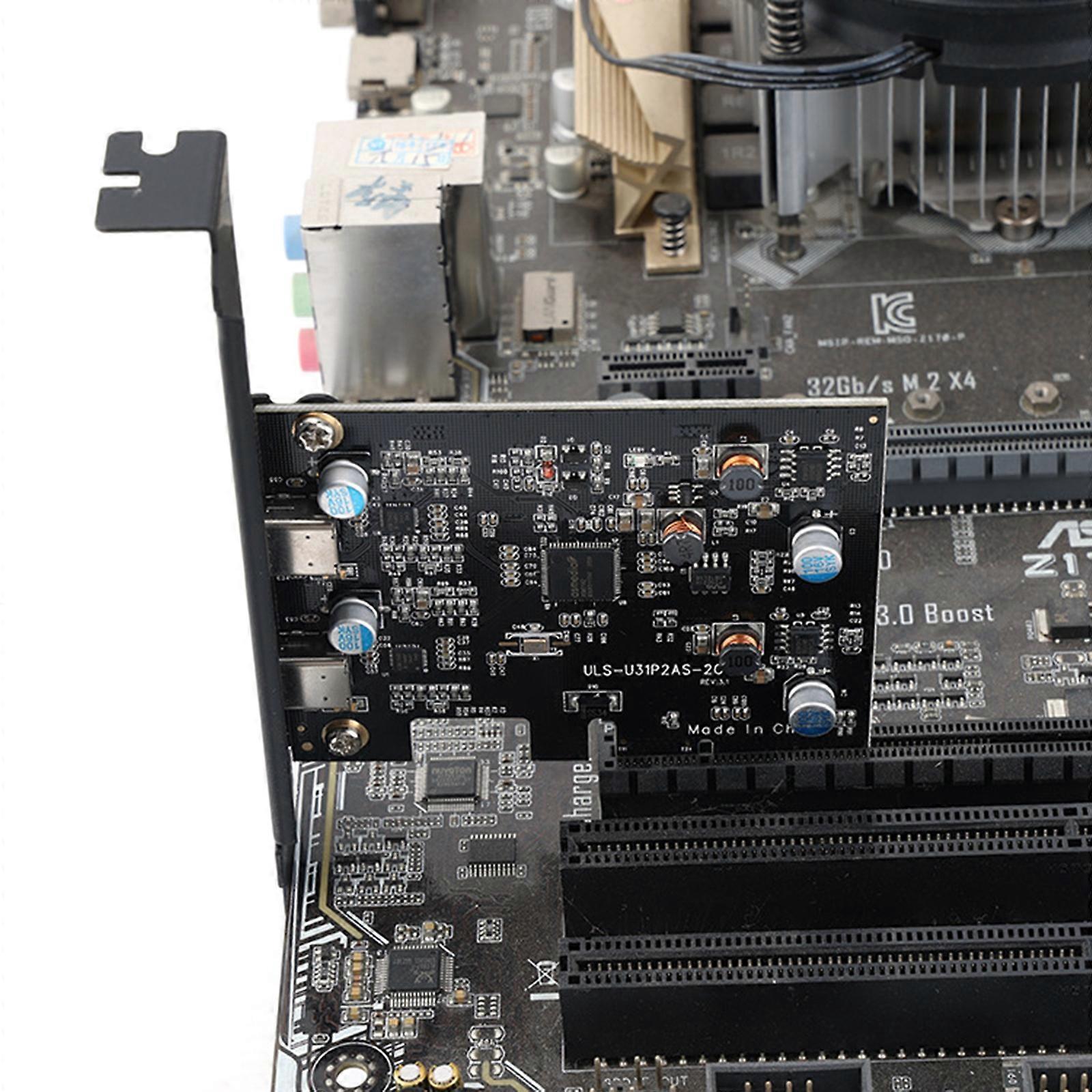 PCI-E 4X para USB 3.1 Gen 2 2 portas (10 Gbps) Tipo C Placa de expansão conector de 15 pinos