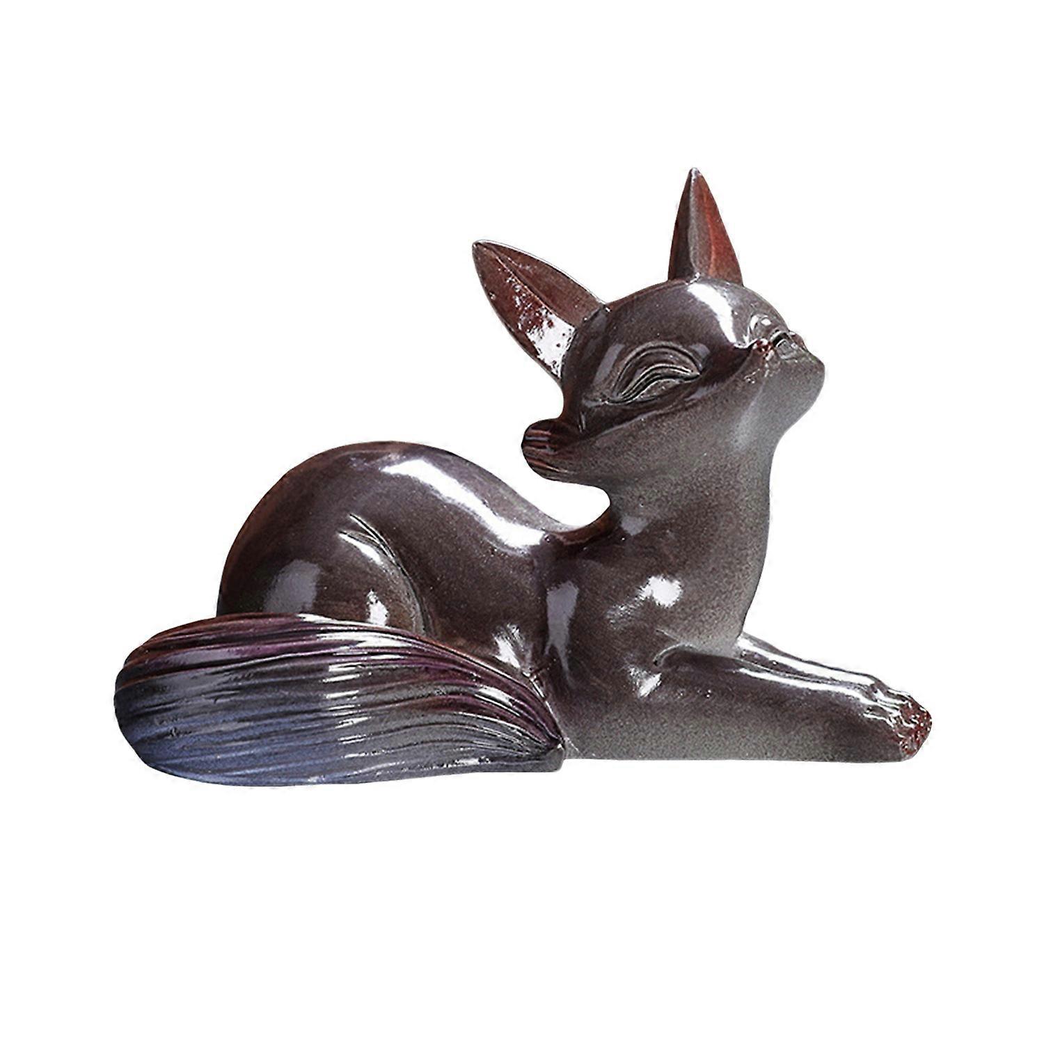 Tea Pet Color Changing Fox Resin Handcrafted Lucky Feng Shui Decoration with Hot Water Good Luck