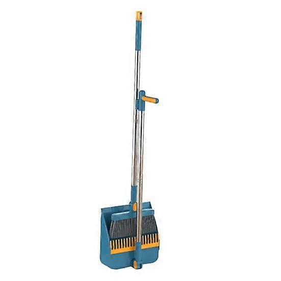 Long Handle Broom with Dustpan 180-Degree Bristles Angle Adjustment Stiff Set Buckle Type Broom