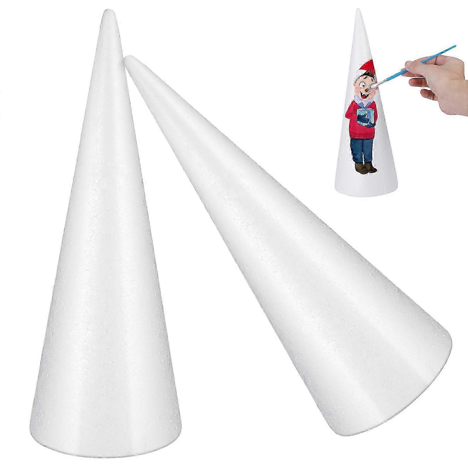 2PCS Cone Shape Handmade Children DIY Party Decoration Cone Polystyrene