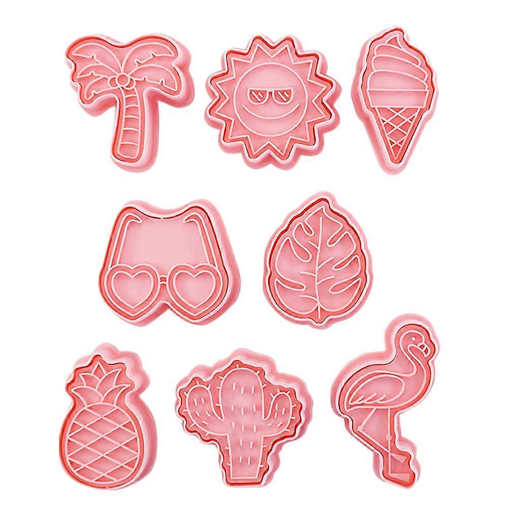 8 Pcs Pressed Flower Frame Pineapple Biscuit Cutter Jelly Molds Palm Tree Cookie Cutters Fondant Molds