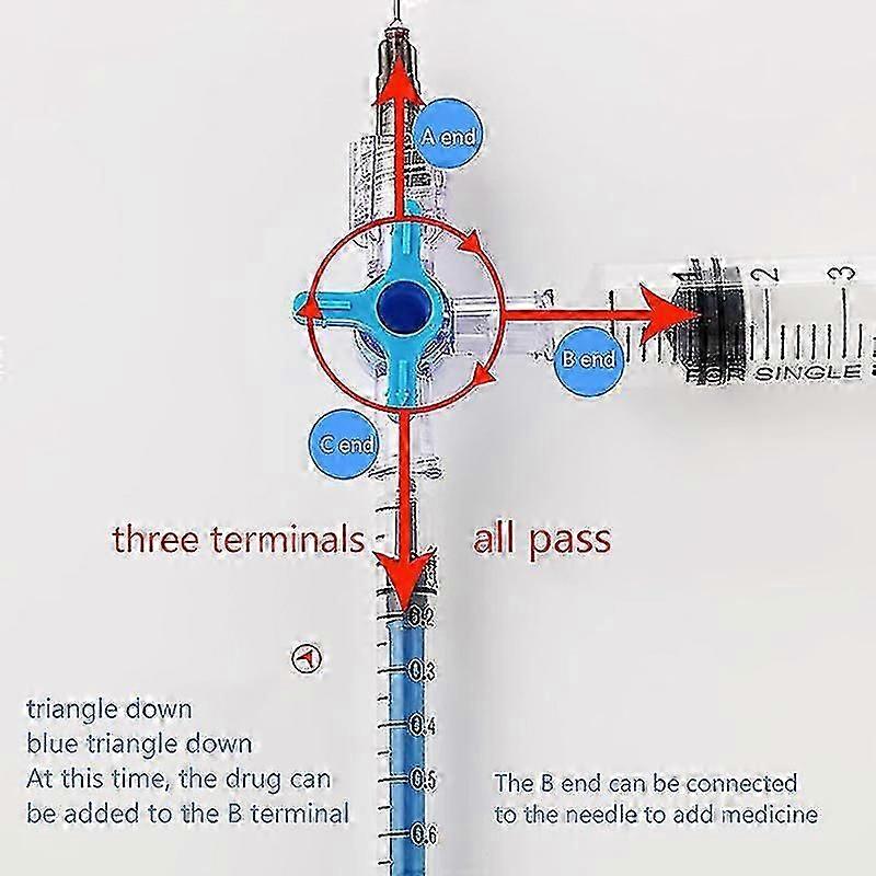 1Pc Plastic Three Way Stop Cock For Clinical Hospital Luer Lock Adapter 3 Way Stopcock Flexible T-Connector Extension Tube