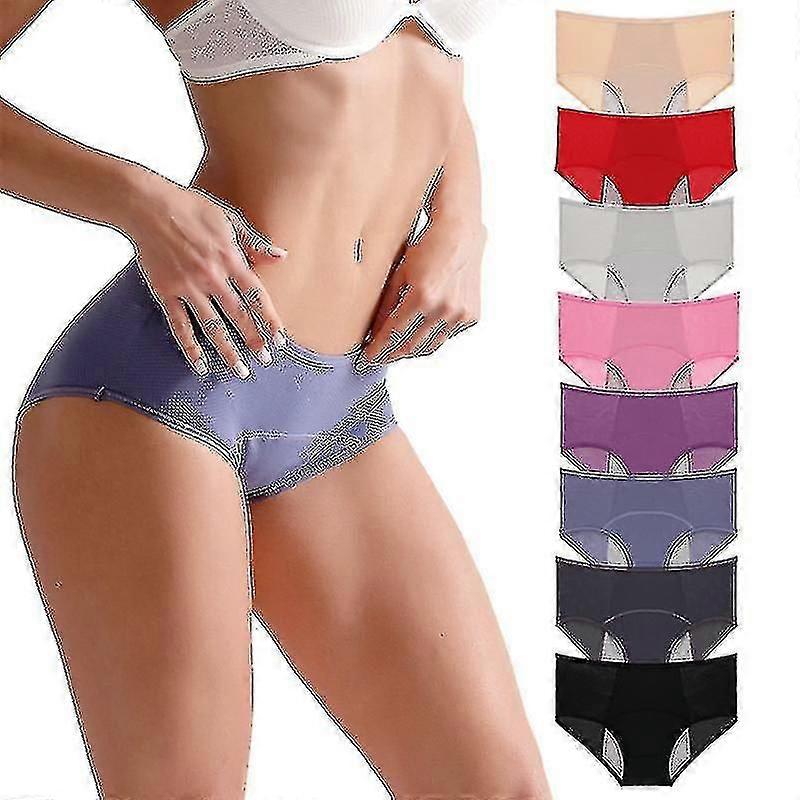 3st Hög Midja Menstruationsunderkläder Byxor Stor Storlek Fram Och Bak Läckage Säkra Kvinnor Period Panties_CP