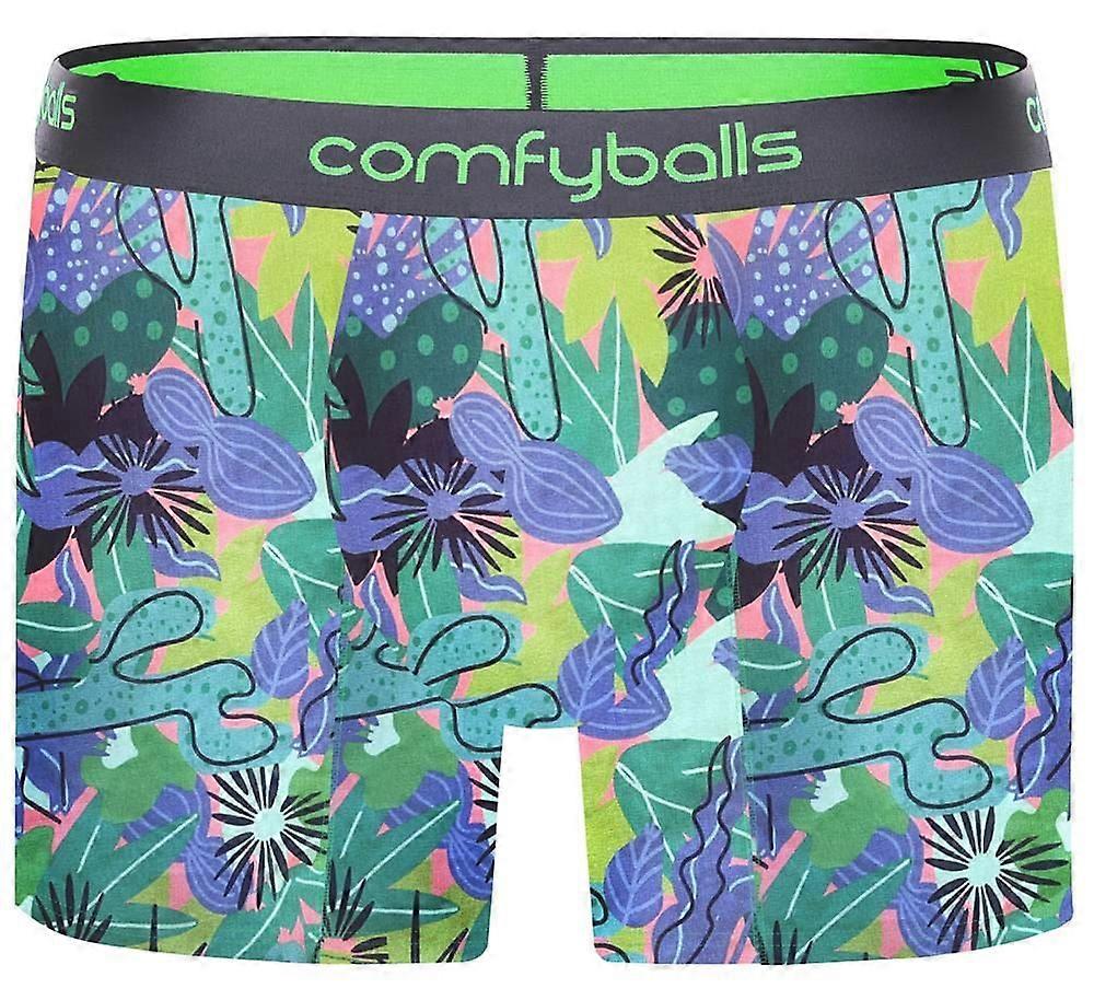 Comfyballs Cotton Long Boxer - Tropical Green