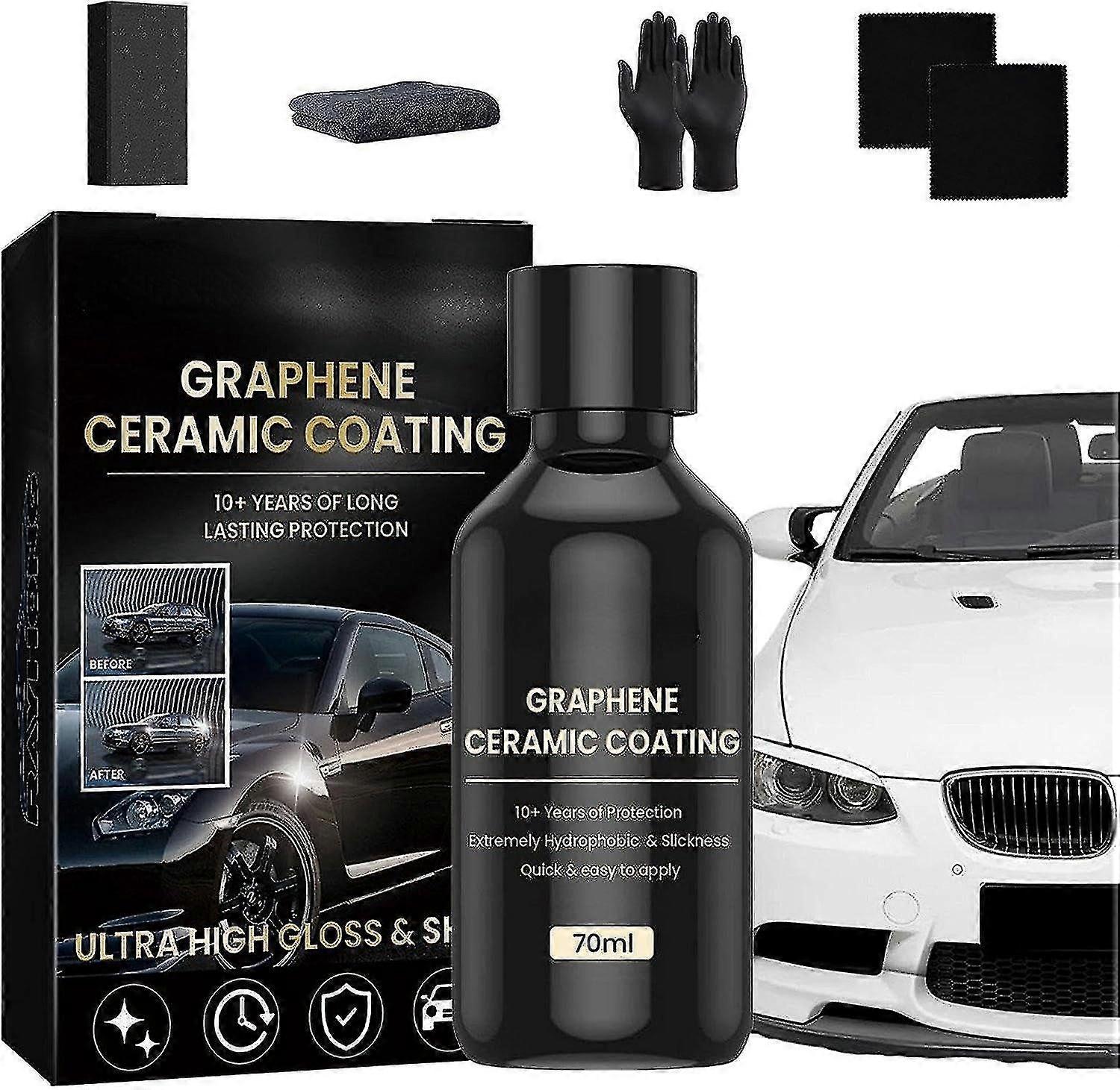 Advanced Graphene Ceramic Coating For Cars, 70ml Graphene Coating For Car Detailing Trim Ceramic Coating Set