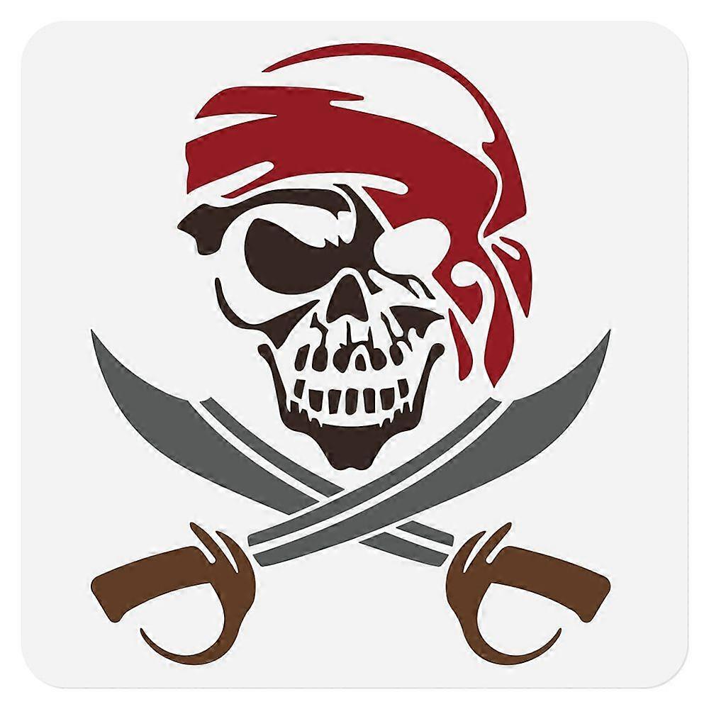 1pc PET Hollow Out Drawing Painting Stencils for DIY Scrapbook Photo Album Skull 300x300mm