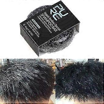 Tratamiento de tinte de color de cabello Bambú Carbón Limpio Desintoxicación Barra de jabón Negro Champú para el cabello de alta calidad