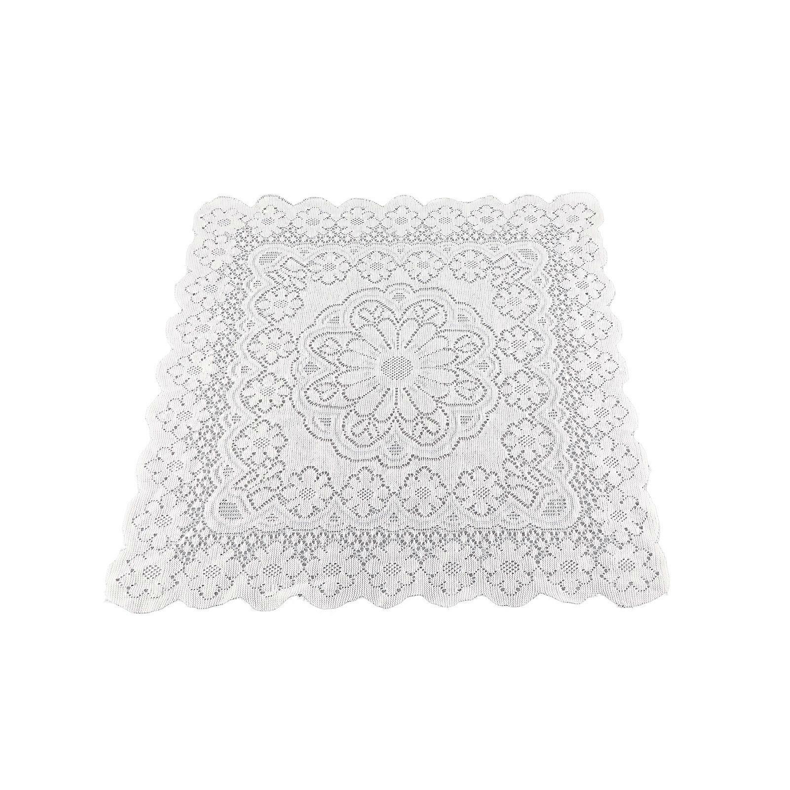 Lace Tablecloth Hollow Pattern Soft Comfortable Simple Lace Decorative Background Cloth for Home Cafe White Lace 60x60cm