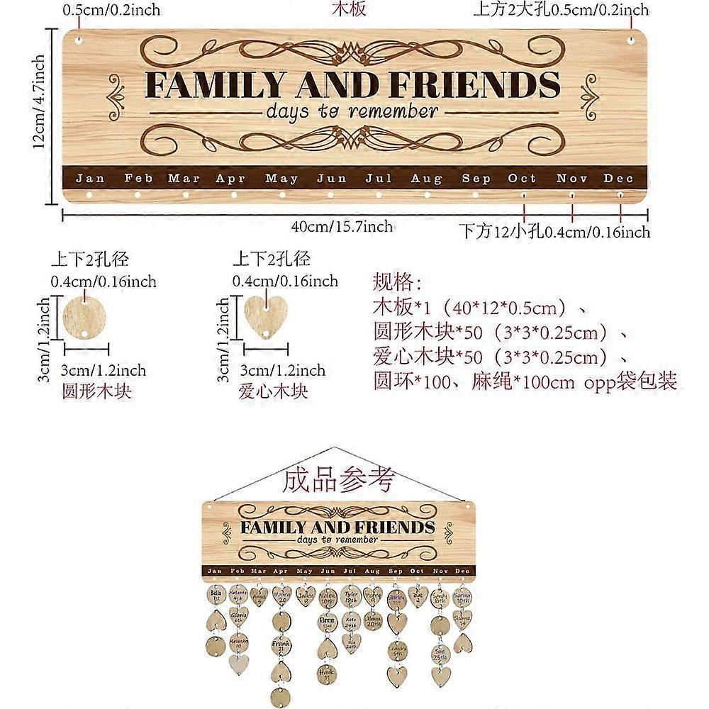 Wood Hanging Board with Hemp Rope for Birthday Party Decoration Rectangle with Word Word 120x400x5mm