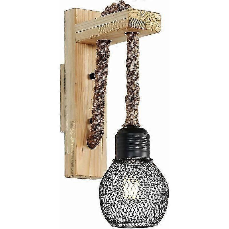 مصباح حائط على الطراز الريفي مع حبل ، تصميم أمريكي عتيق للإضاءة الخارجية ، مثالي للشرفات والحدائق