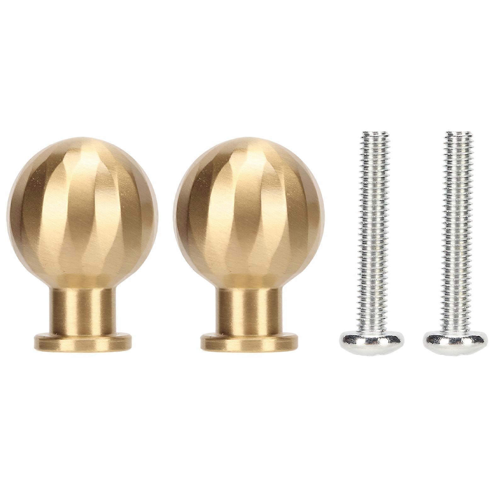 2 Sets Brass Cabinet Knobs Simple Beautiful Antioxidation Drawer Knobs Small Handle for Kitchen Bathrooms