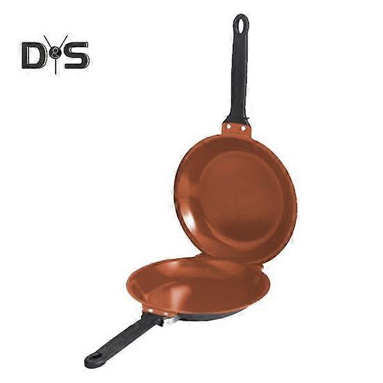 Double-Sided Pancake Pan with Lid Nonstick Reversible Cake Pan for Perfect Pancakes Stainless Steel Flip Master Pan for Fluffy Omelettes Breakfast
